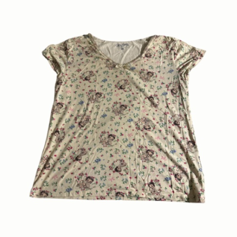 Coquette Betty Boop Baby Yellow Sleep Shirt with Flowers and Bow